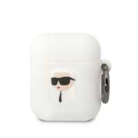 Etui na słuchawki AirPods 1/2 Karl Lagerfeld 3D - Biały