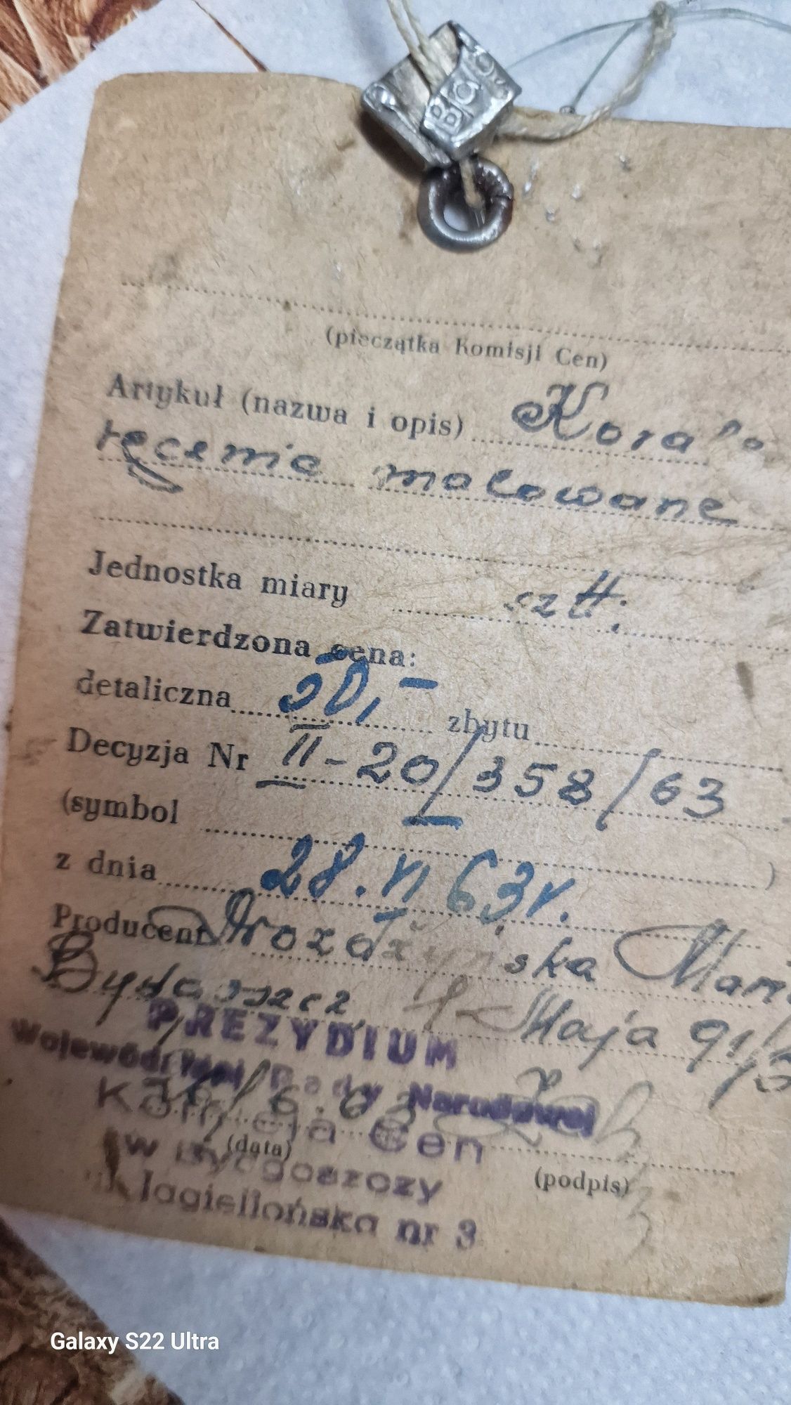 Korale ręcznie  malowane z 1963r
