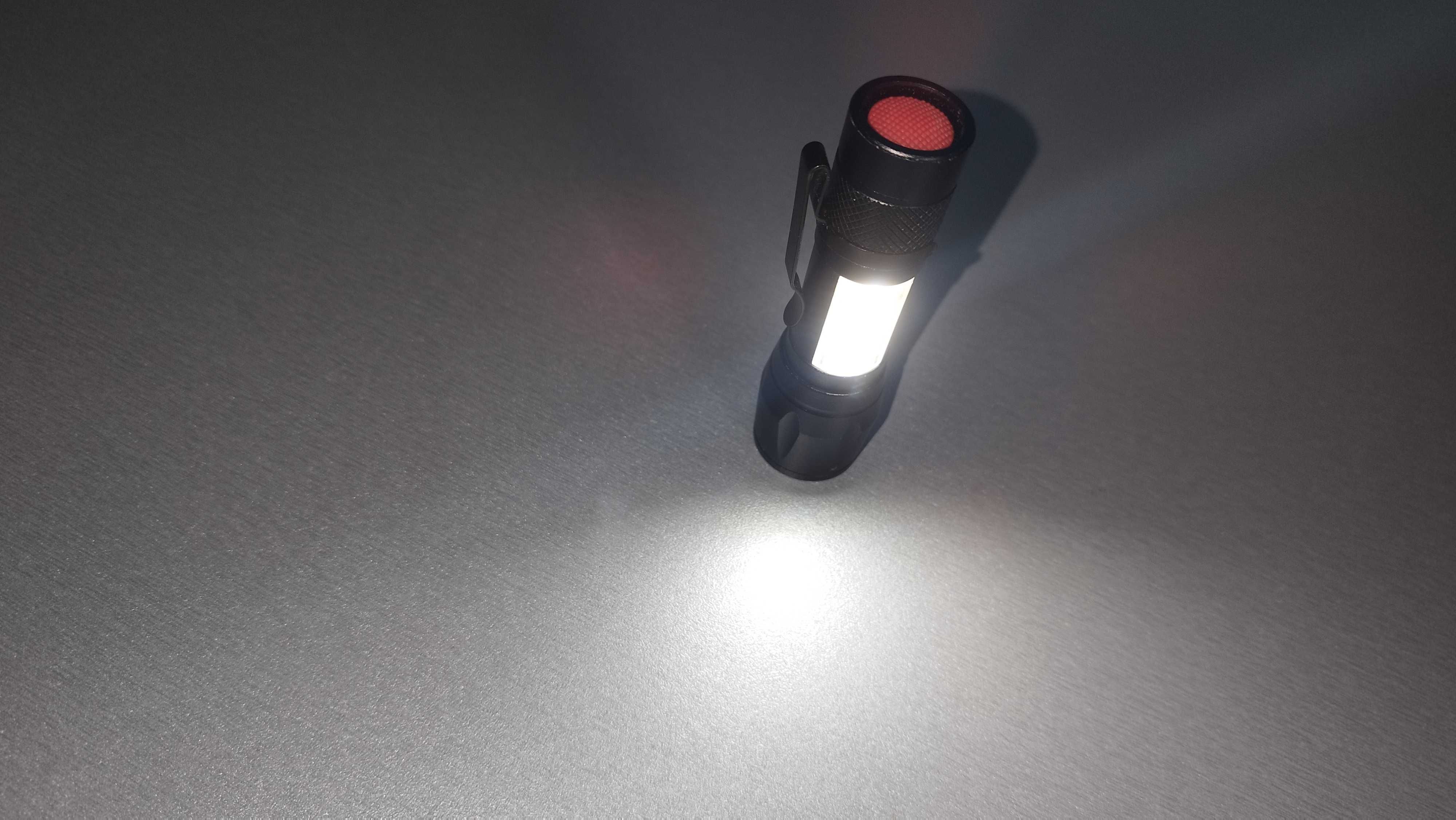 Фонарик светодиодный, карманный с линзой zoom,пальчиковая батарейка АА