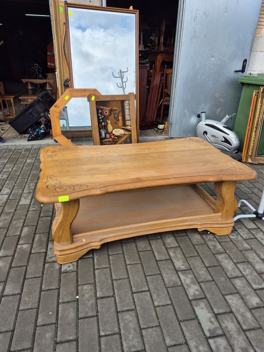 Duża masywna dębowa ława