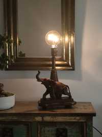 Lampa - Słoń z drewna