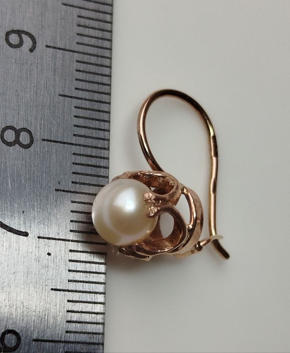 Золотые серьги с жемчугом СССР Золоті радянські сережки