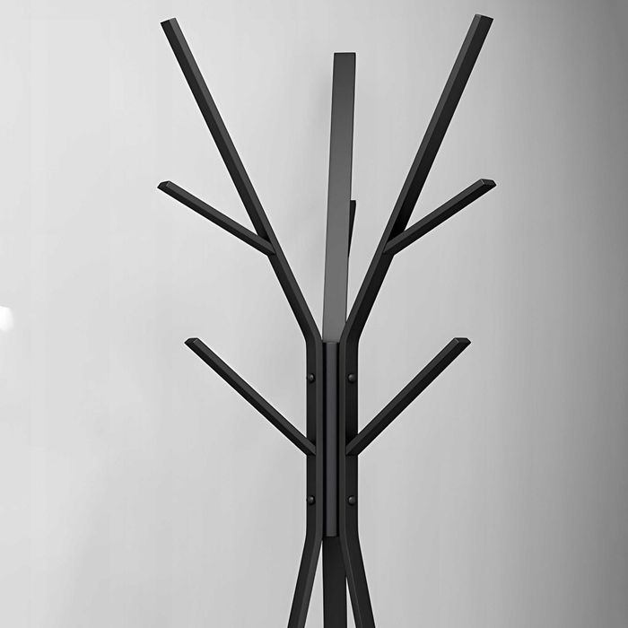 Wieszak Stojący PODŁOGOWY Metalowy CZARNY LOFT 9 Haczyków 180cm NOWY