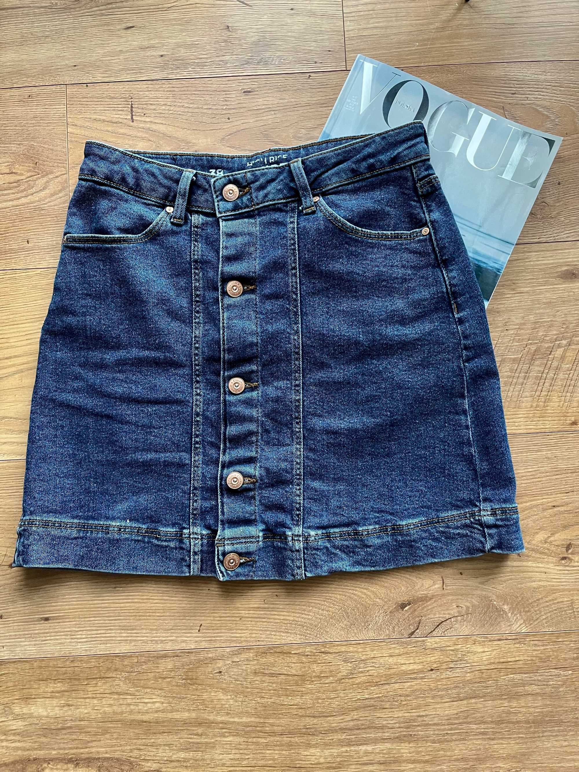 Spódnica jeansowa dżinsowa 38 niebieska Clockhouse vintage klasyczna