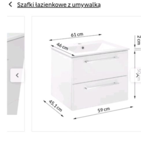 Nowy komplet do łazienki szafka wisząca +umywalka  Intenso Essential
