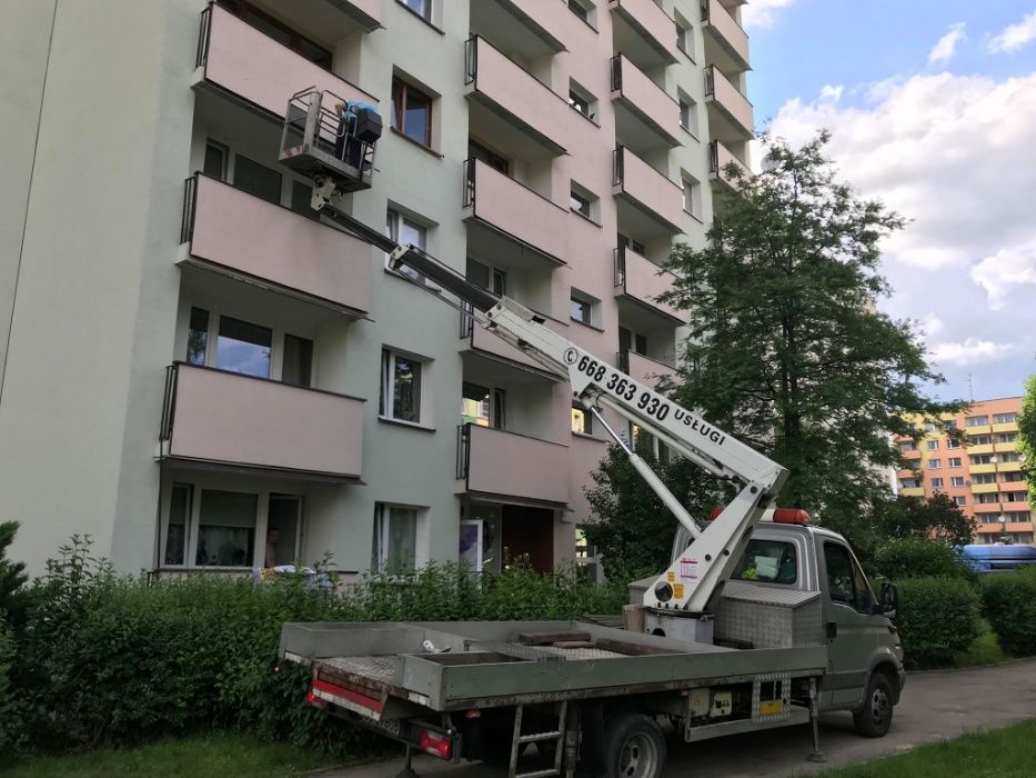 Zwyżka, Podnośnik koszowy wynajem. Malowanie i mycie elewacji, Do 35m!