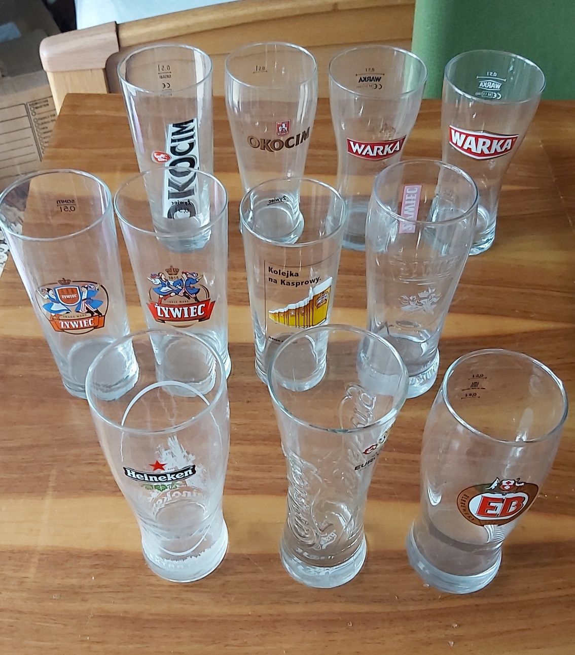 Szklanki kolekcjonerskie do piwa, kufle, szklanki  z napisami, z logo