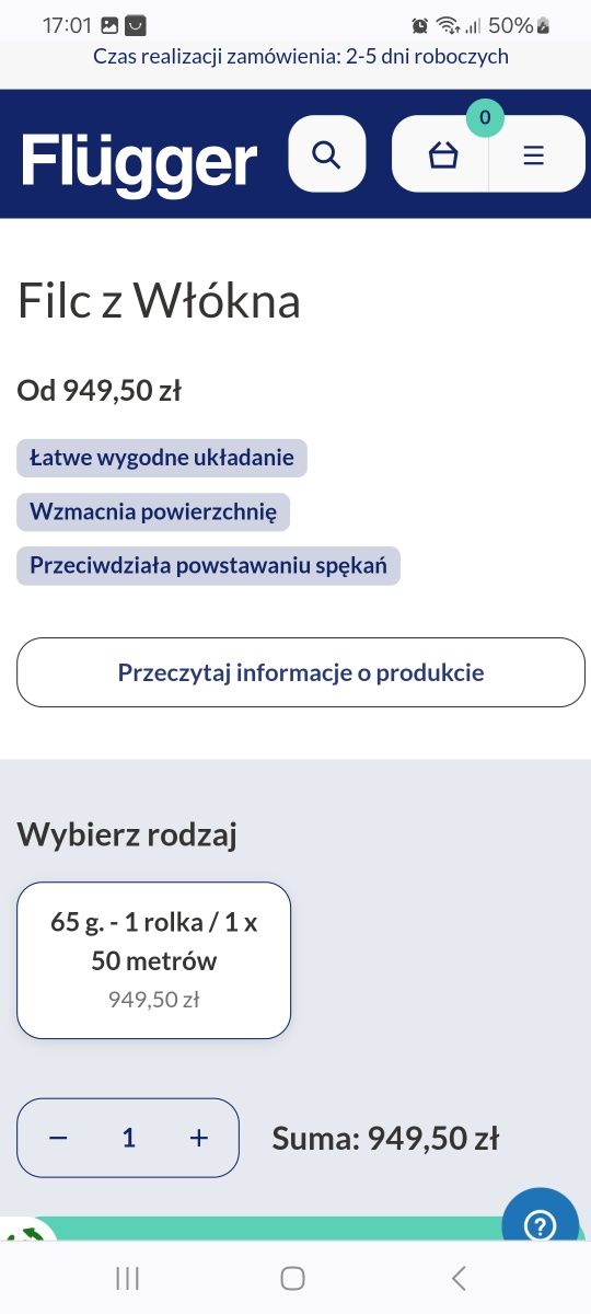 Tapeta filc szklany  już  zagruntowana fluger na popełniane ściany