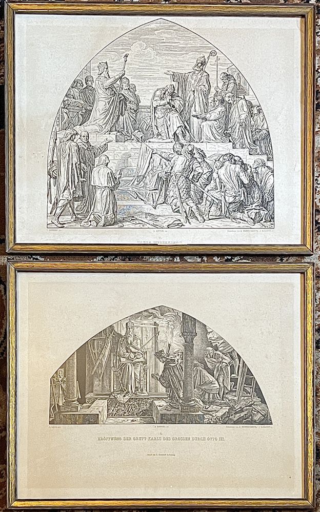 Duża grafika „Chrzest Wittekinda” 1870r A.Rethel 50x40