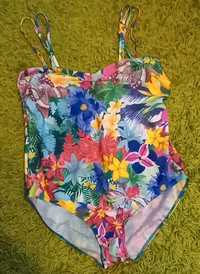 Kolorowy strój kąpielowy w kwiatki i motyle XXL