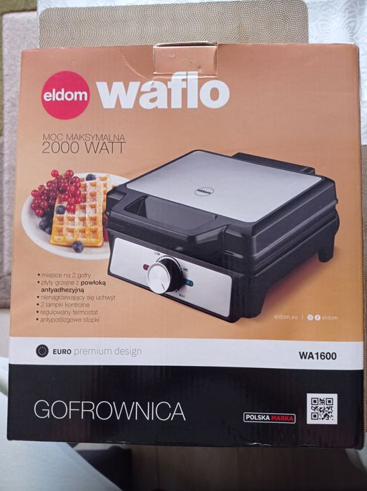 Gofrownica nowa Eldom 1600 W (max 2000 w) mocna