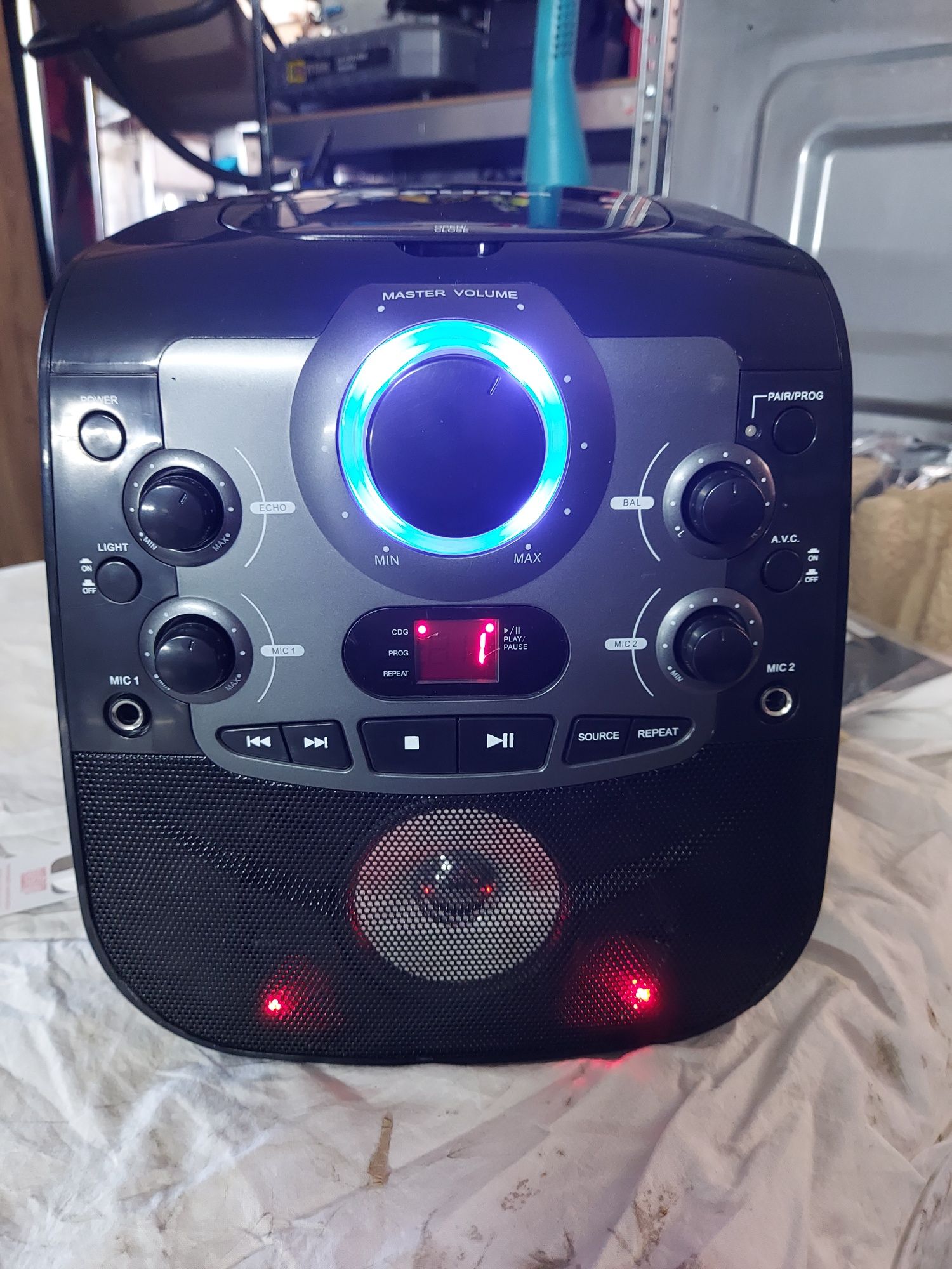 Karaoke dla dzieci zestaw BT CD mikrofon LED Auna NOWE