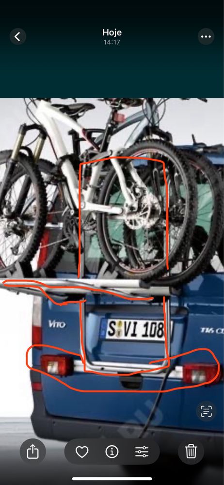 Porta bicicletas Mercedes com chaves
