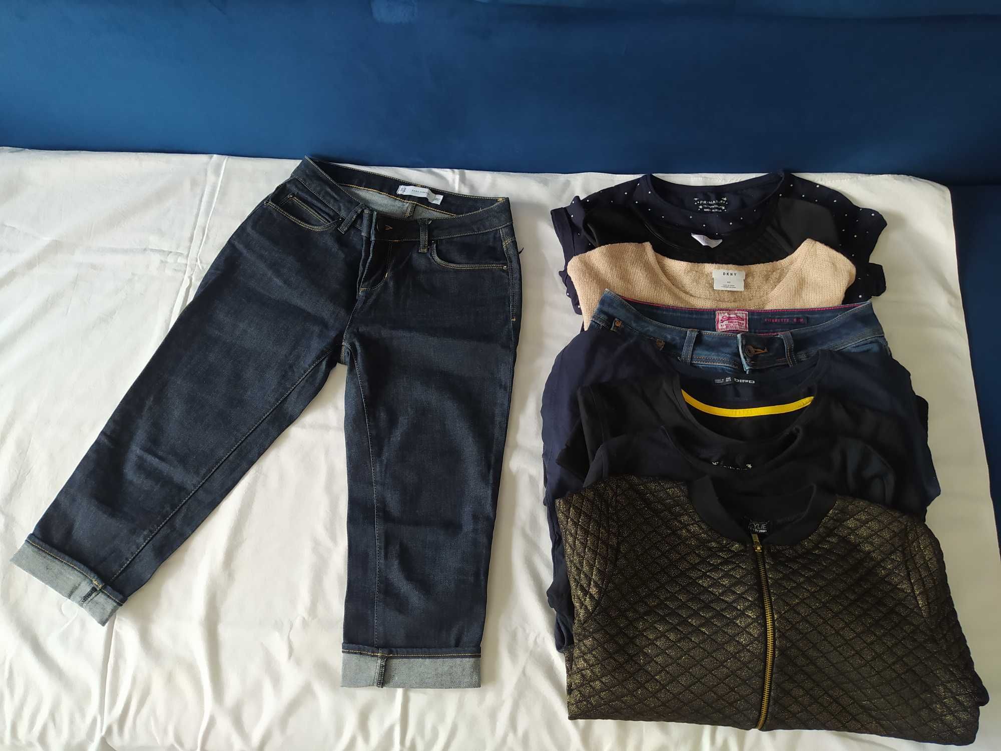 Paczka ubrań, zestaw, rozmiar S,36, spodnie, DKNY