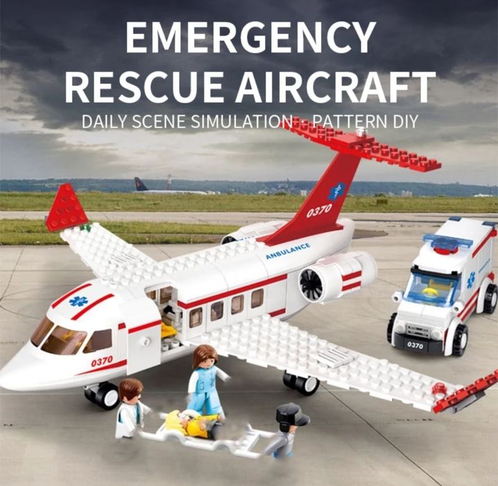 Конструктор самолет Sluban 335шт ambulance medical . Совместим с LEGO