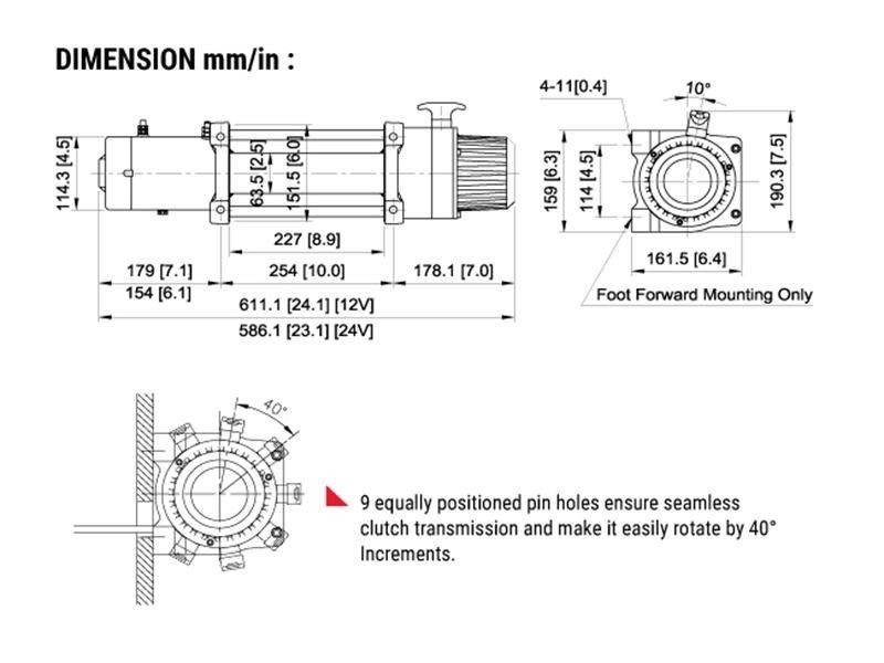 Лебедка COMEUP DV-12 light 12V 5443 кг