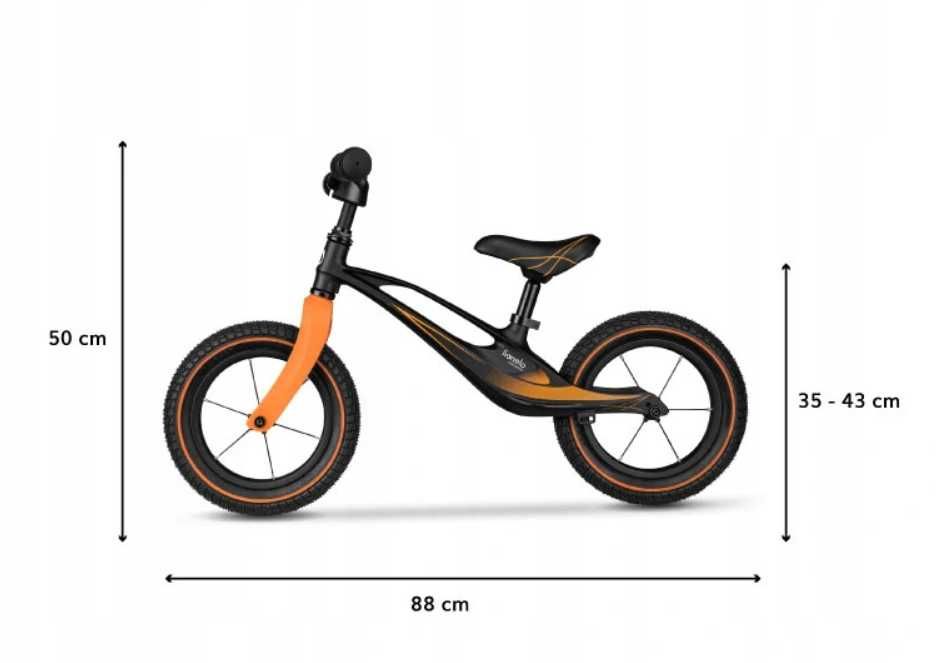 Rowerek biegowy Lionelo Bart Air 12" Magnezowy pompowane koła