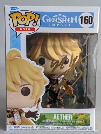 Funko Pop Aether Genshin Impact signed by Zach Aguilar - Геншин Імпакт