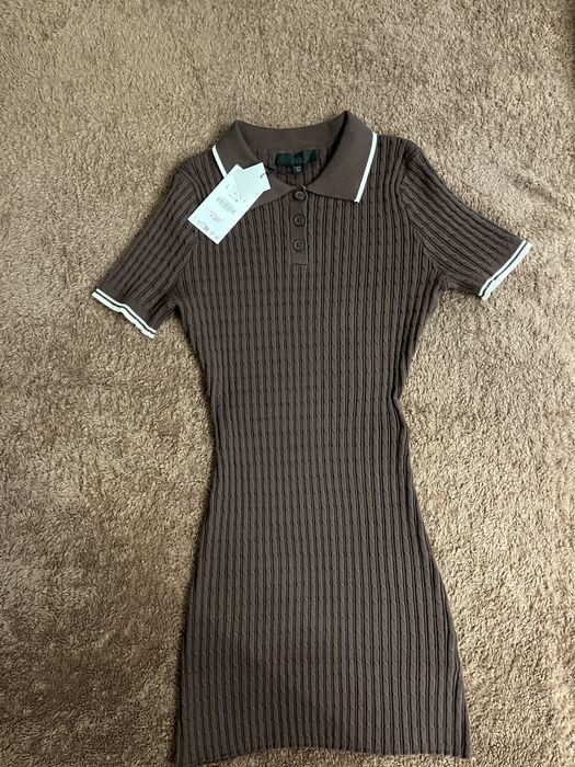 Платье рубчик zara 46-48 ,сукня шоколодного кольору,трендова сукня
