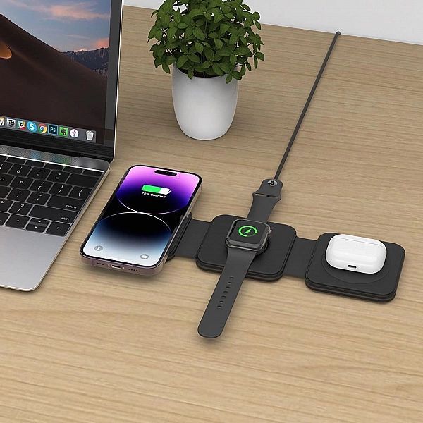Ładowarka Tech-Protect Qi15w-a24 indukcyjna MagSafe 3w1 na smartfon /
