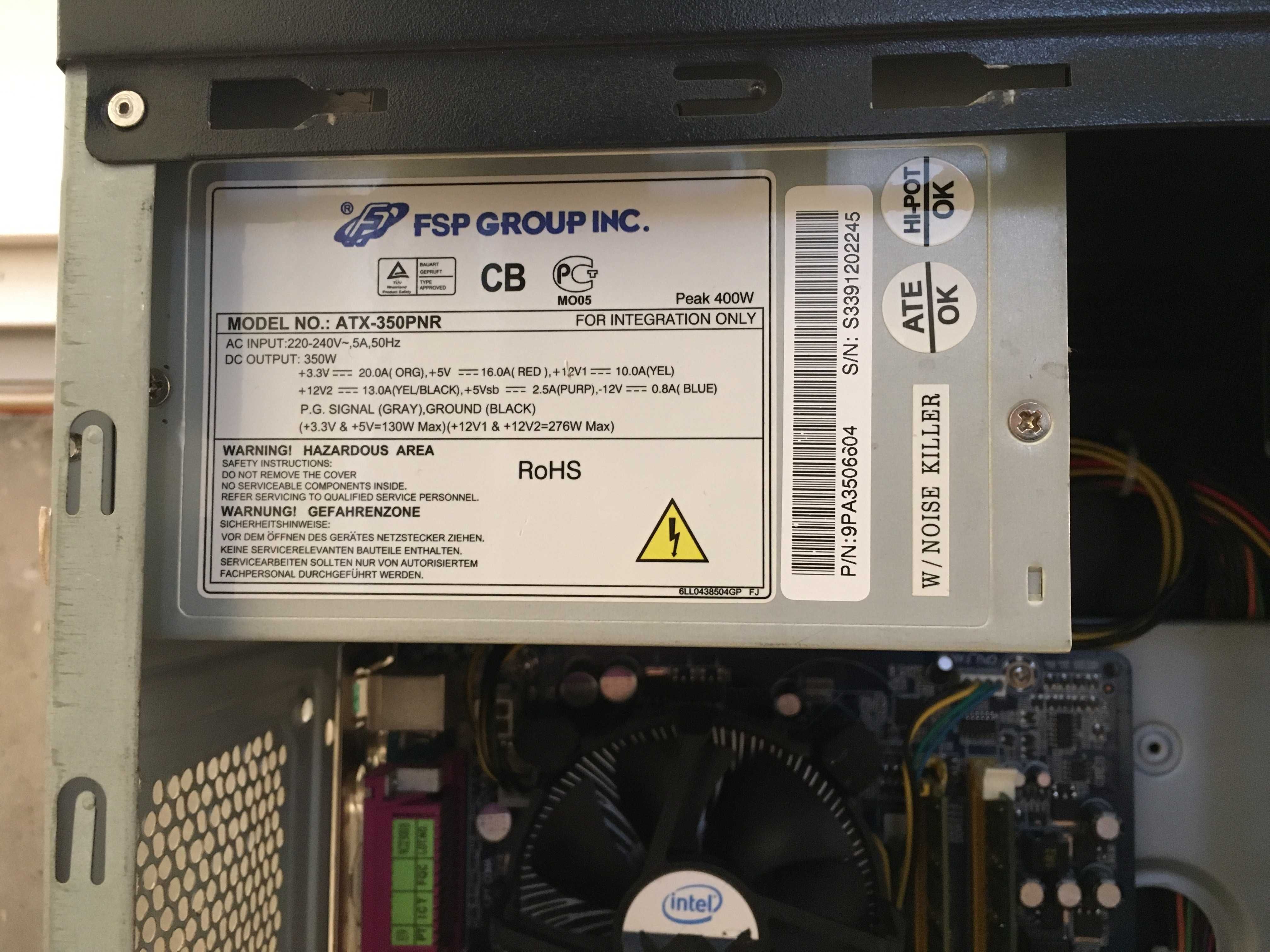 ПК Intel C2D E8500 3.16GHz, RAM 4Gb, SSD 128Gb, GeForce 440 1Gb, W10