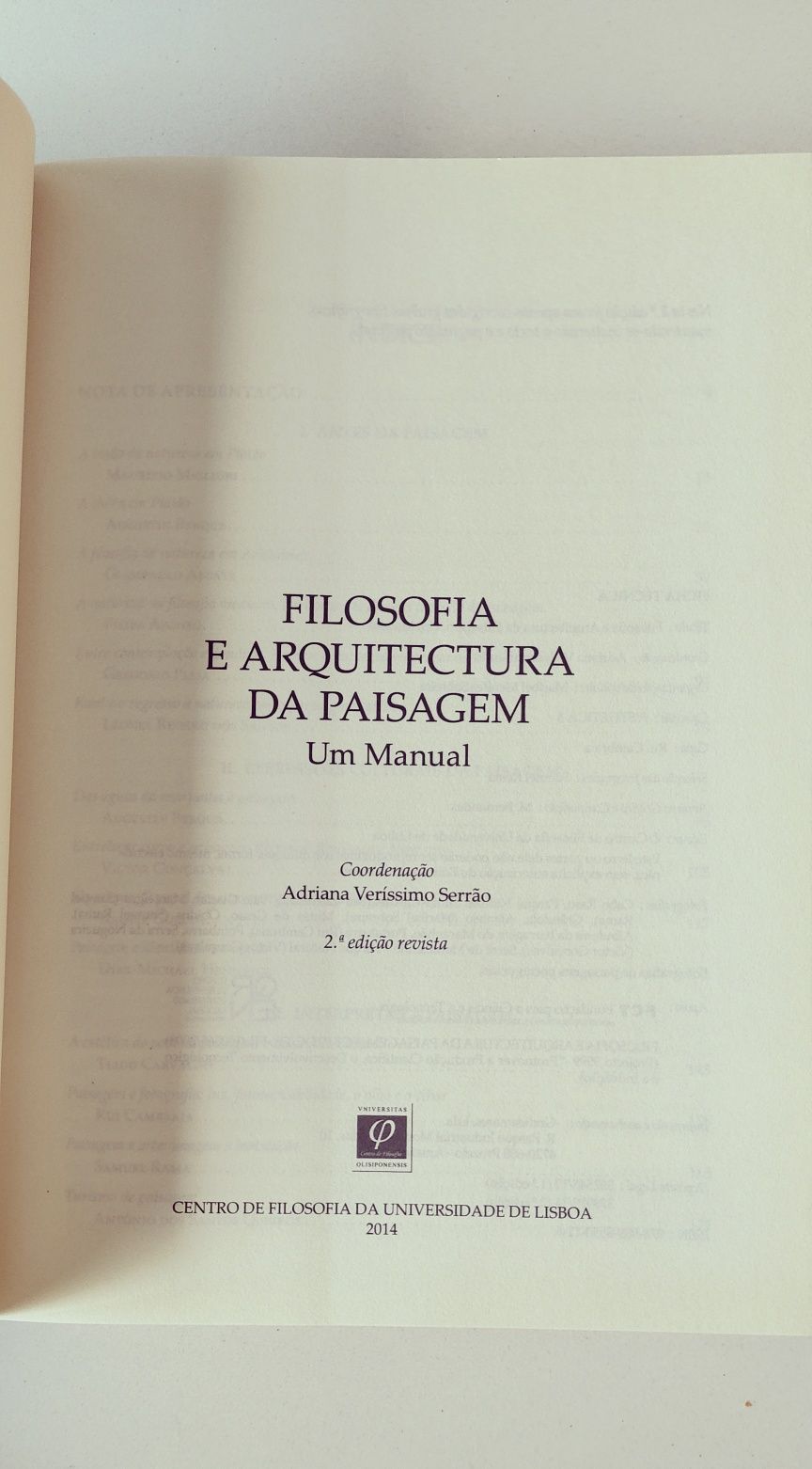 Filosofia e Arquitectura da Paisagem, Um Manual