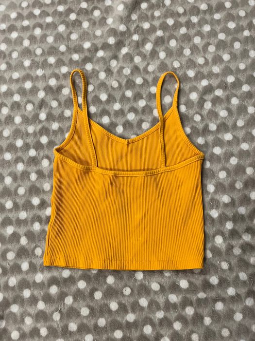 Crop top musztardowy S prążkowany FB sister