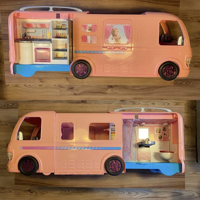 Camper/kamper Barbie zestaw z lalkami i akcesoriami