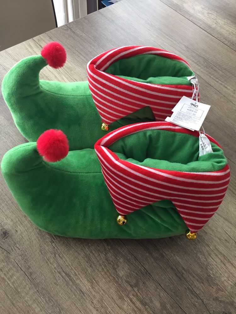 Sapatos Grinch Duende Natal novos com etiqueta