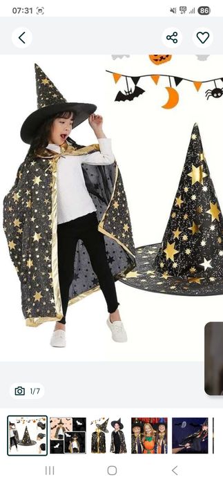 Strój czarodzieja czarodziejki rozmiar uniwersalny karma