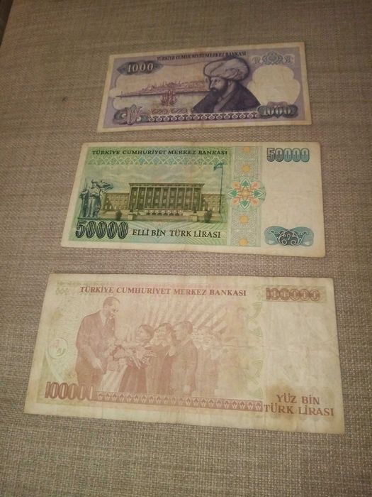 TURQUIA 9 NOTAS,4 NÃO CIRCULADAS 5 muito bem conservada, ver as fotos
