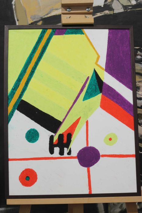 Obraz abstrakcyjny, pastel olejna
