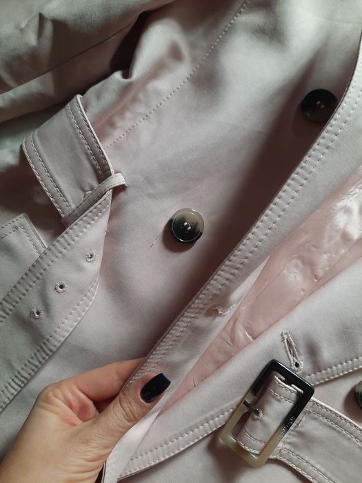 Тренч пальто плащ пудровий xs