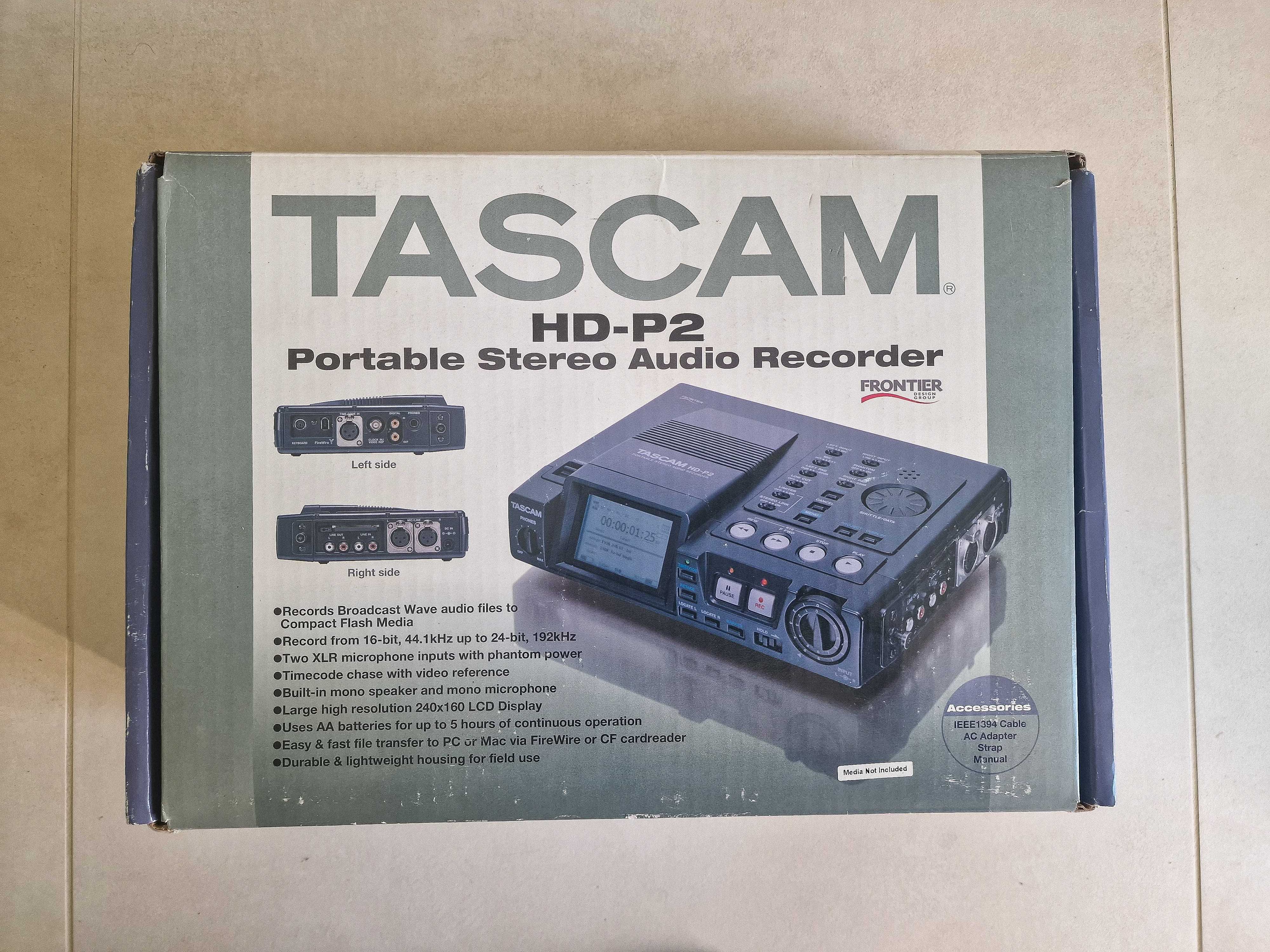 Tascam HD-P2 profesjonalny stereofoniczny rejestrator dźwięku