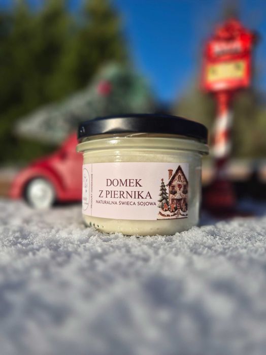 Świeca sojowa w słoiku. Świateczne zapachy na prezent .