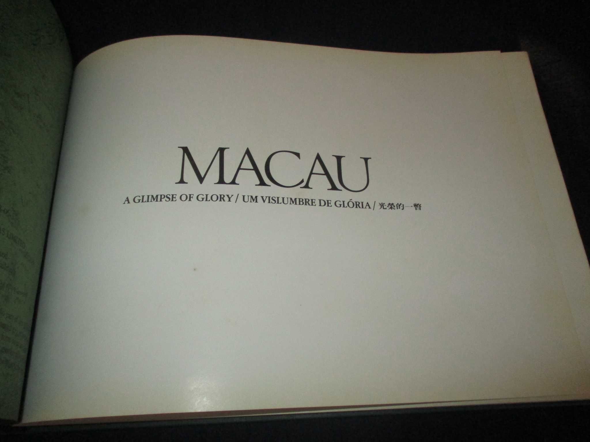 Livro Macau Um Vislumbre de Glória Edição restrita A Glimpse of Glory