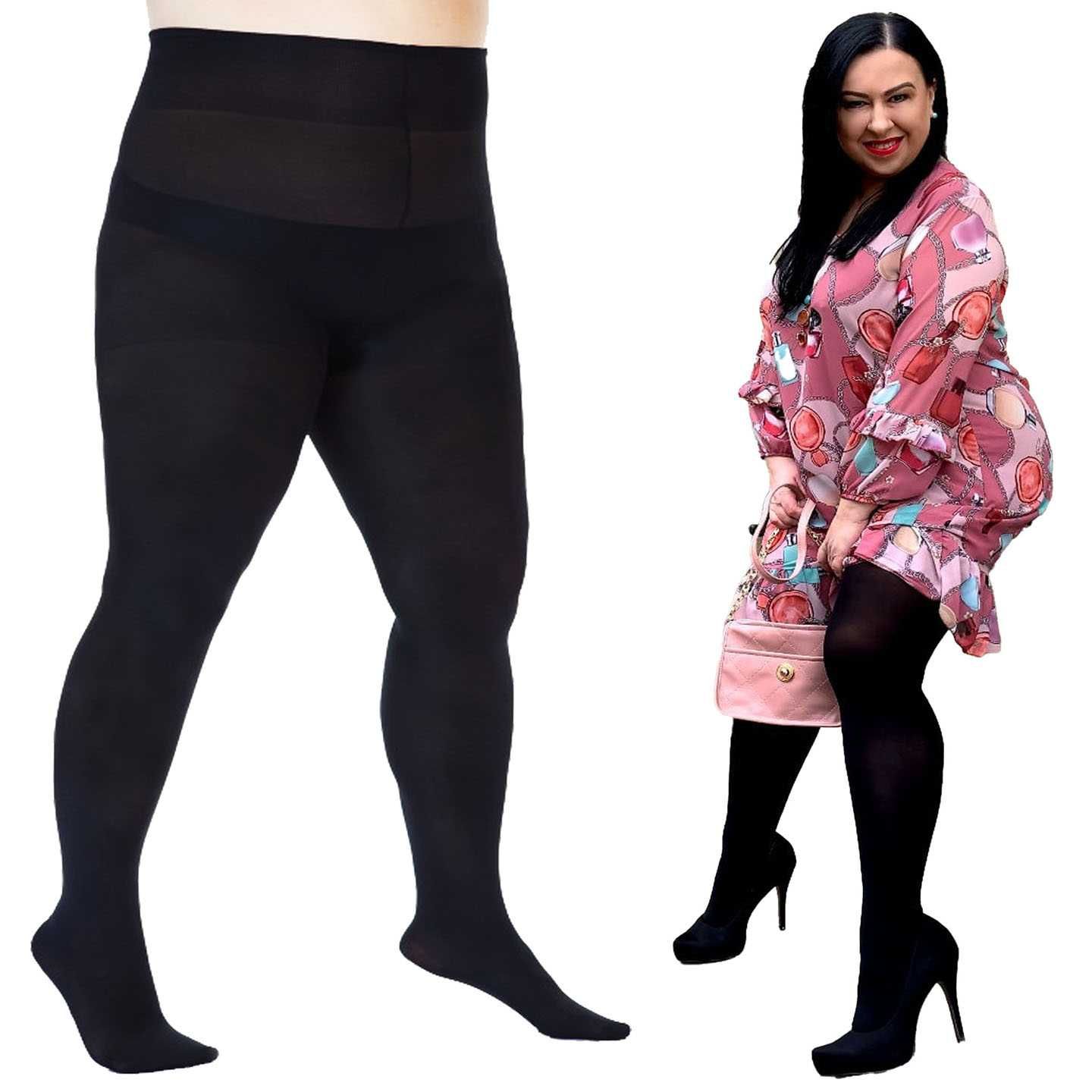 Rajstopy 60den Lida, 5 XXL ,  size ++ czarne , biodra do 170cm