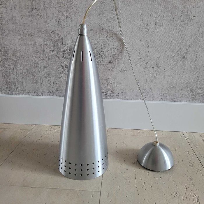 industrialna lampa sufitowa wisząca chrom