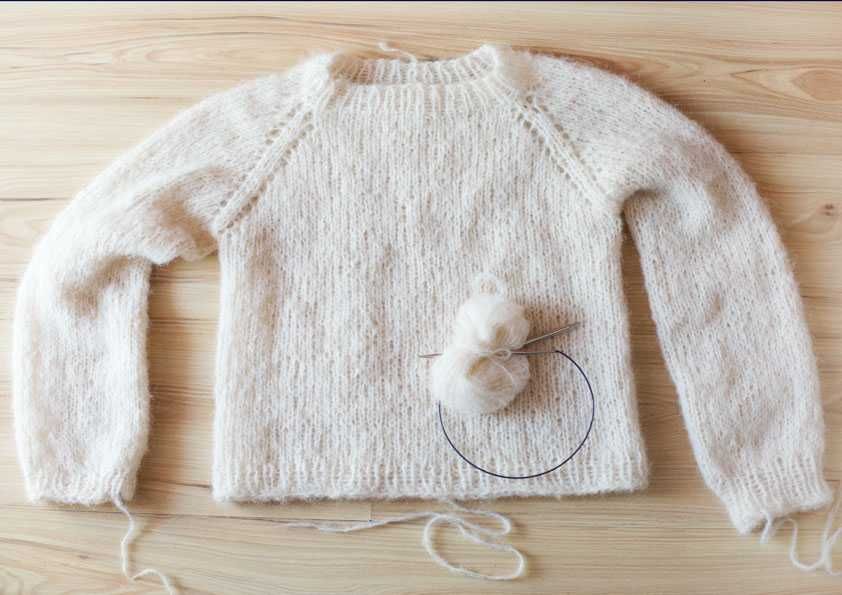 sweterek krótki z alpaki handmade