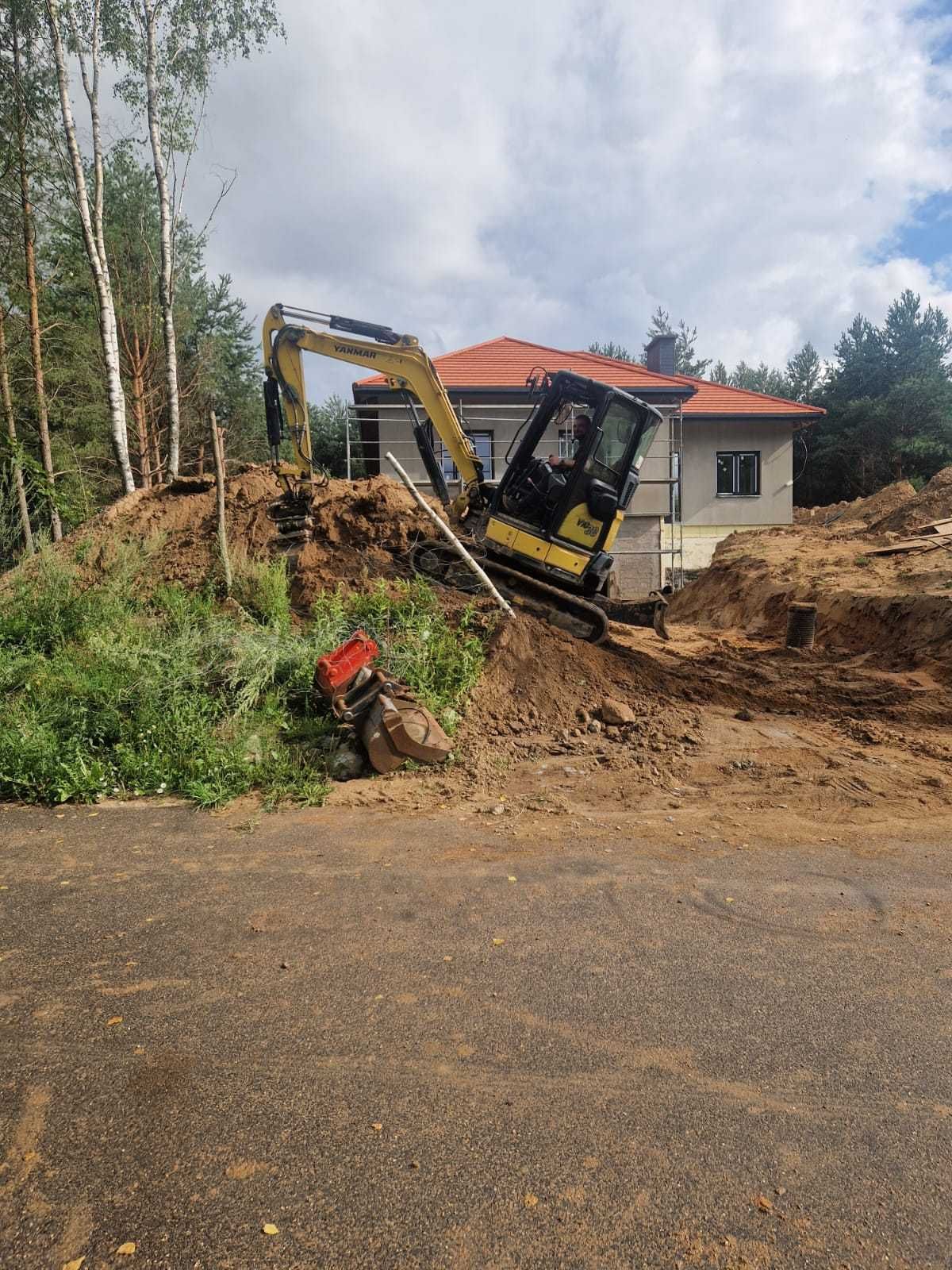 Sprytna Koparka minikoparka wykopy wiertnica równanie terenu skarpy