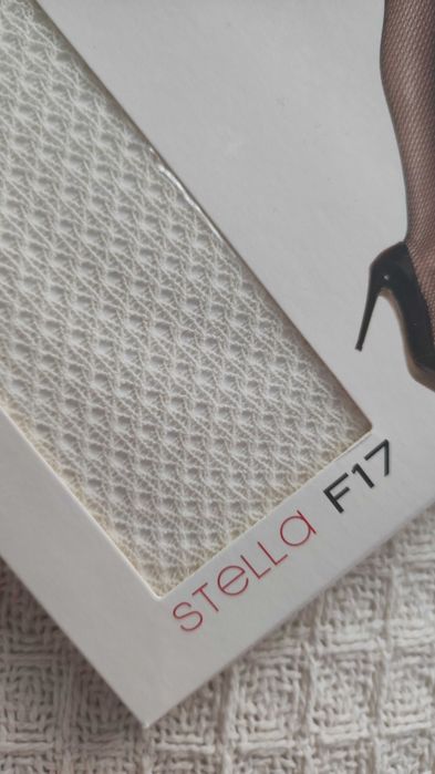 Nowe rajstopy kabaretki kremowe écru białe rozm. 3/4 Marilyn żakardowe