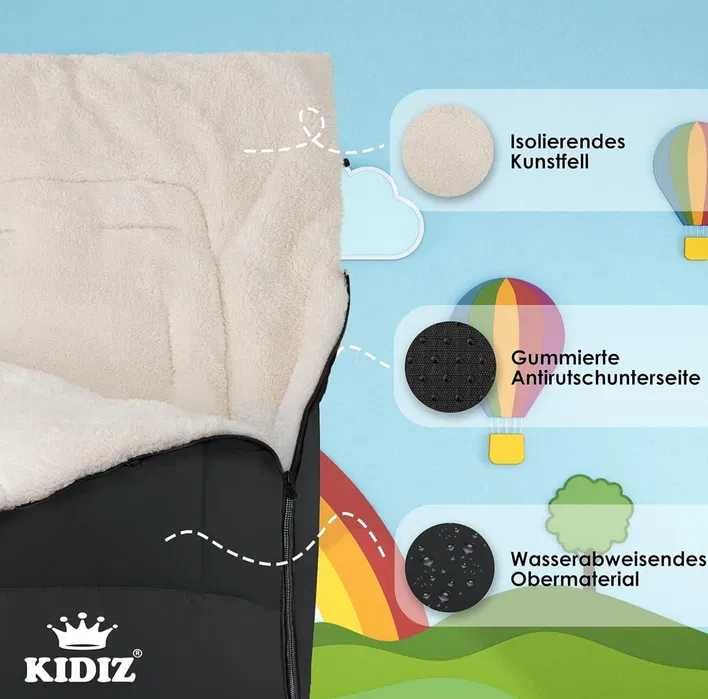 Kidiz® Śpiwór niemowlęcy na nóżki, zimowy śpiwór