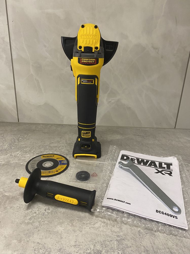 DeWALT DCG409VS FLEXVOLT збірка для Кореї, комплект перехідників