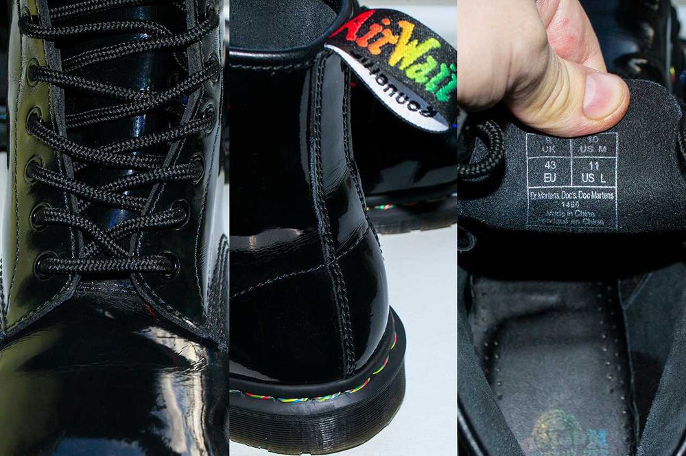 Черевики Dr. Martens Rainbow Patent Lamper 1460 Ws Black 42 р оригінал