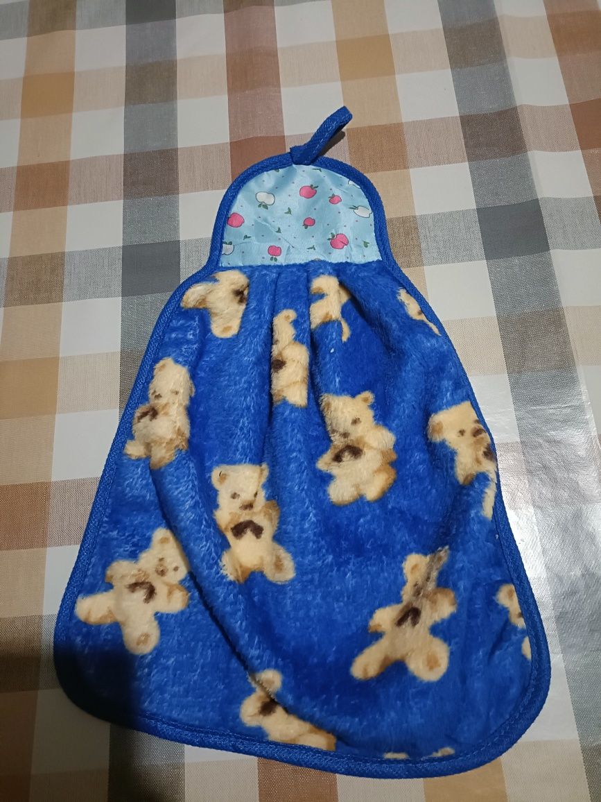 Pano de cozinha em forma de urso cor azul ( Portes grátis