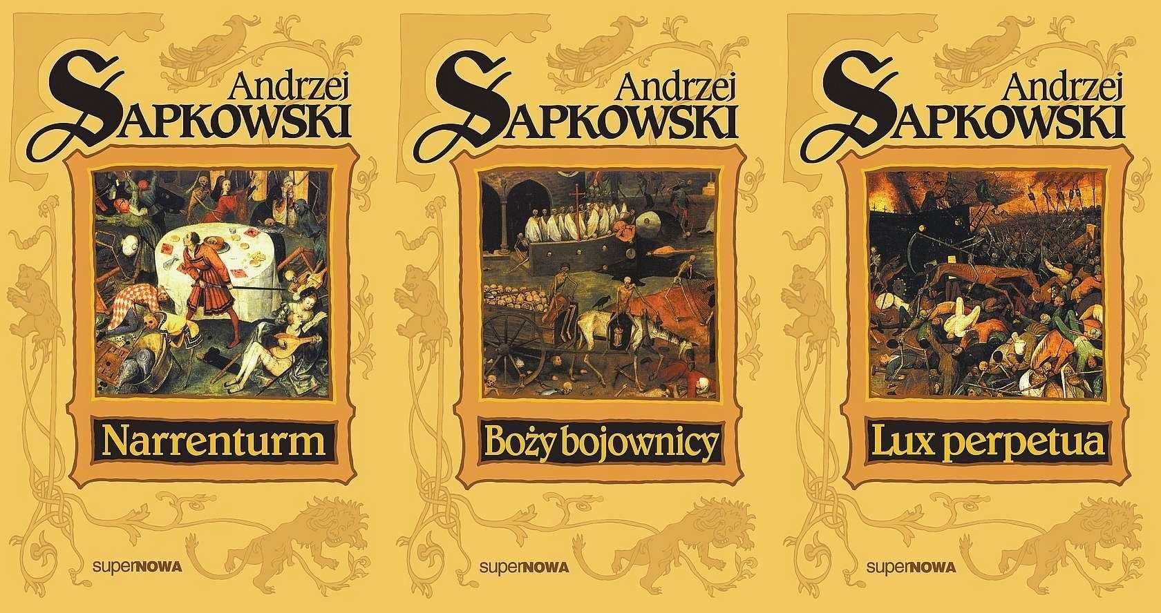 Trylogia husycka Tomy 1-3 A. Sapkowski twarda komplet, pudełko, unikat