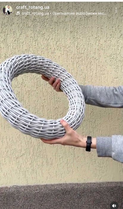 Різдвяний вінок з ротангу, ротангових вінок, новорічний вінок, декор