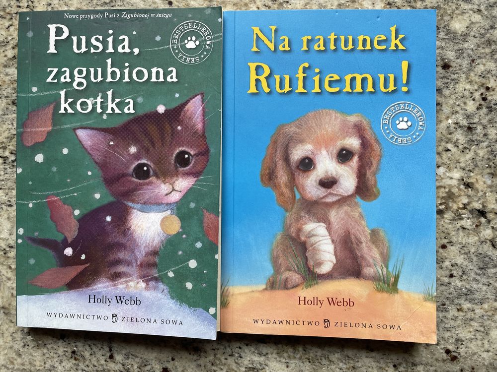 2 książki Pusia, zagubiona kotka. Na ratunek Rufiemu !