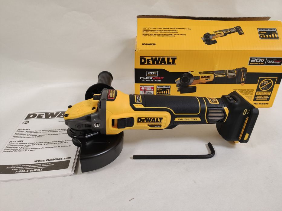 Безщіткова кутова шліфмашина болгарка DeWALT DCG409VS XR 20Vmax