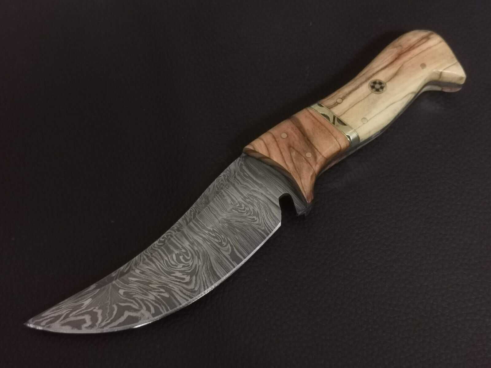 DAMAST nóż kuty myśliwski stal damasceńska 23cm. SKINNER bushcraft